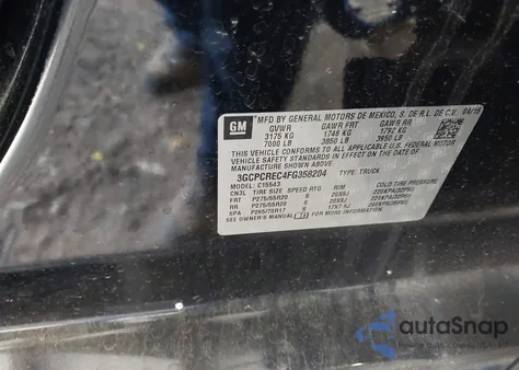 2015 Chevrolet Silverado 1500 1Lt z USA, uszkodzony, nr VIN 3GCPCREC4FG358204